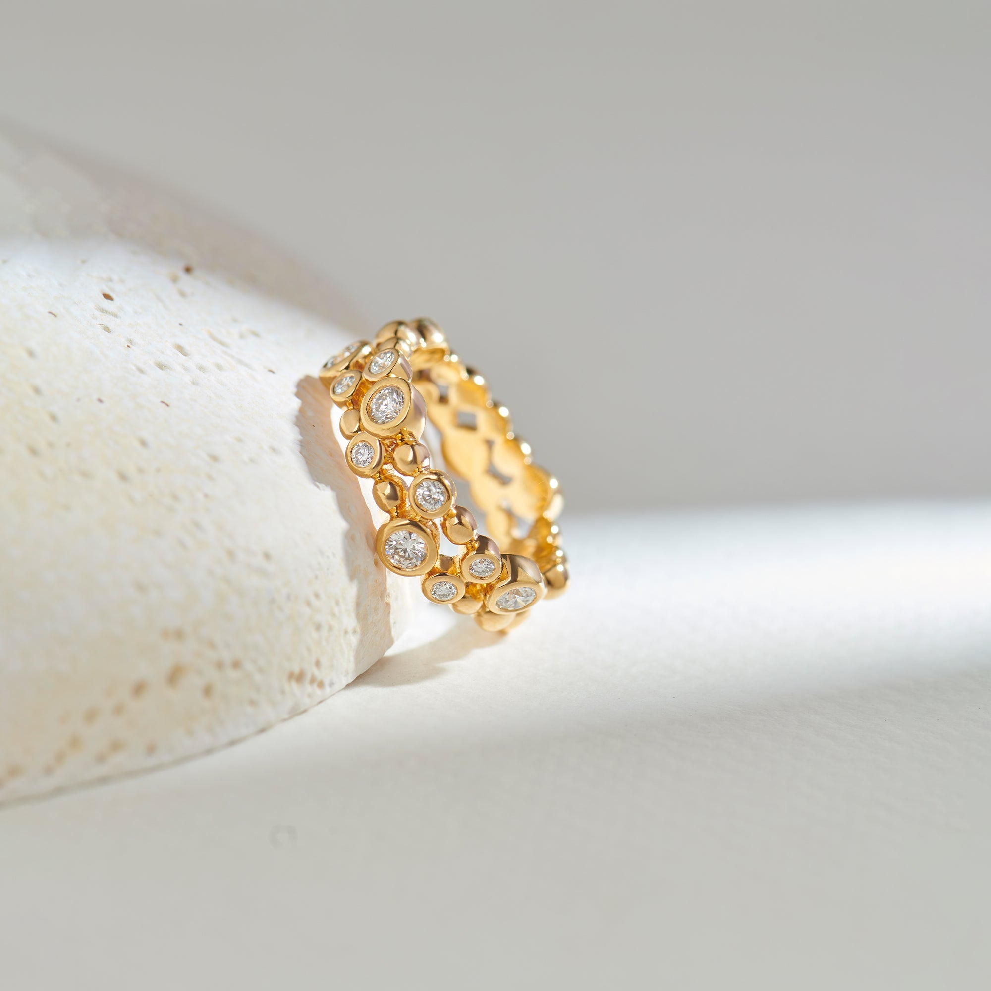 Bubbles Diamond Ring, 14K Gold Vermeil, 1/2 ct Lab Grown Diamond-1