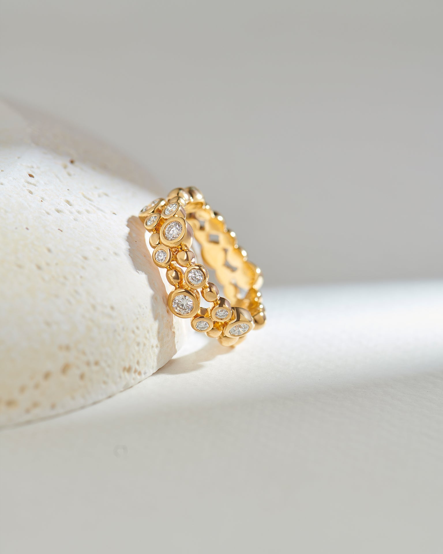 Bubbles Diamond Ring, 14K Gold Vermeil, 1/2 ct Lab Grown Diamond-6
