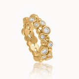 Bubbles Diamond Ring, 14K Gold Vermeil, 1/2 ct Lab Grown Diamond-3