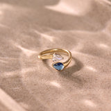 Created Blue Sapphire Open Ring