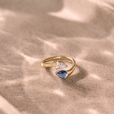 Created Blue Sapphire Open Ring