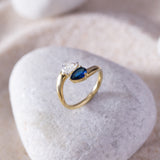 Created Blue Sapphire Open Ring