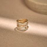 Wide Crossover Diamond Band