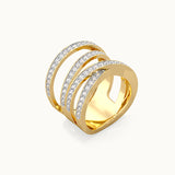 Wide Crossover Diamond Band