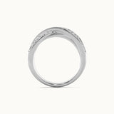 Broad Diamond Criss Cross Ring