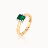 Diamond and Created Emerald Ring