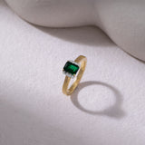 Diamond and Created Emerald Ring