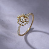 Radiant Halo Diamond Ring