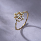 Radiant Halo Diamond Ring