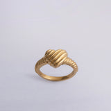 Ripple Heart Pinky Ring