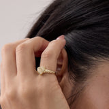 Ripple Heart Pinky Ring