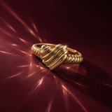 Ripple Heart Pinky Ring