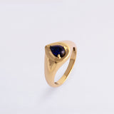 Created Sapphire Signet Pinky Ring