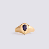 Created Sapphire Signet Pinky Ring
