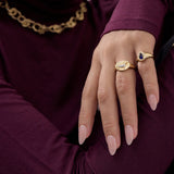 Created Sapphire Signet Pinky Ring