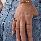 Created Sapphire Signet Pinky Ring
