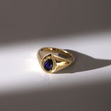 Created Sapphire Signet Pinky Ring