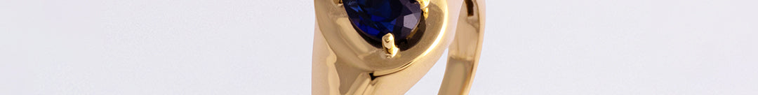 Created Sapphire Signet Pinky Ring