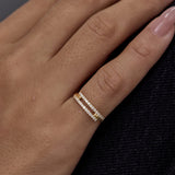 Two Row Diamond Pinky Ring