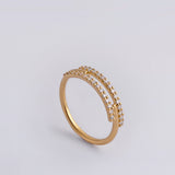 Two Row Diamond Pinky Ring