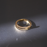 Two Row Diamond Pinky Ring