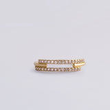 Two Row Diamond Pinky Ring