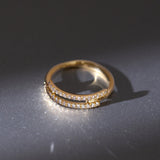 Two Row Diamond Pinky Ring