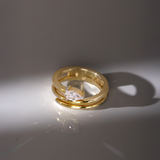 Pear Diamond Coil Pinky Ring