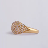 Diamond Studded Signet Pinky Ring