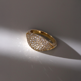 Diamond Studded Signet Pinky Ring