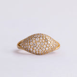 Diamond Studded Signet Pinky Ring