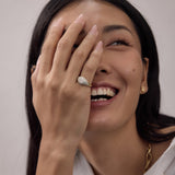 Diamond Studded Signet Pinky Ring