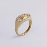 Cat Signet Diamond Ring