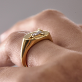 Dog Signet Diamond Ring
