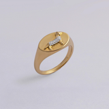 Dog Signet Diamond Ring