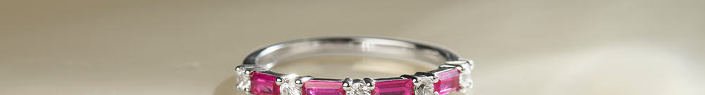Ruby Baguette and Diamond Ring