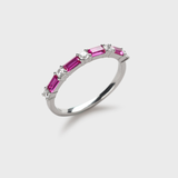 Ruby Baguette and Diamond Ring