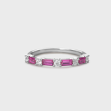 Ruby Baguette and Diamond Ring