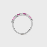 Ruby Baguette and Diamond Ring
