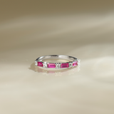 Ruby Baguette and Diamond Ring