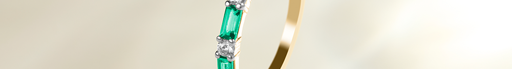 Emerald Baguette and Diamond Ring