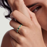 Emerald Baguette and Diamond Ring