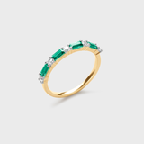 Emerald Baguette and Diamond Ring