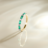 Emerald Baguette and Diamond Ring
