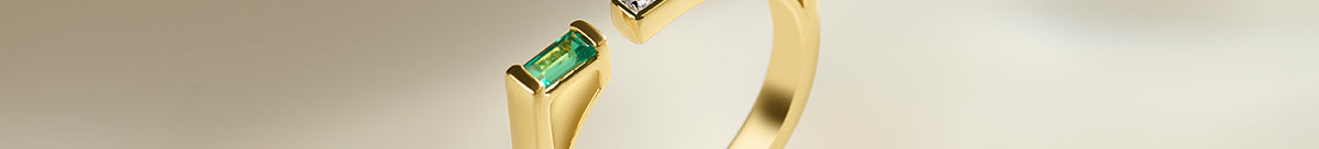 Open Bar Emerald Ring