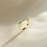 Open Bar Emerald Ring