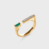 Open Bar Emerald Ring