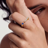 Open Bar Blue Sapphire Ring