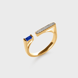 Open Bar Blue Sapphire Ring