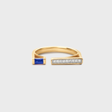 Open Bar Blue Sapphire Ring